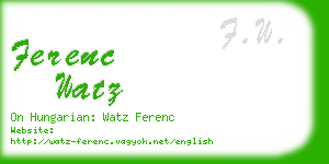 ferenc watz business card